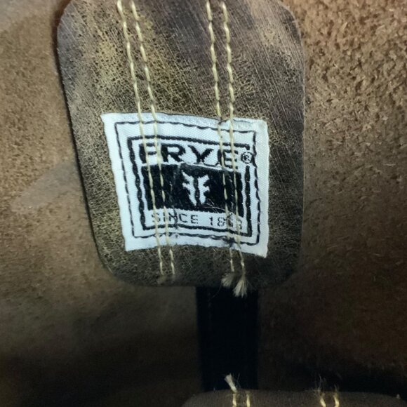 Frye Mens Harness Biker Engineer Boots Size 13 Distressed Brown Leather - Picture 12 of 13